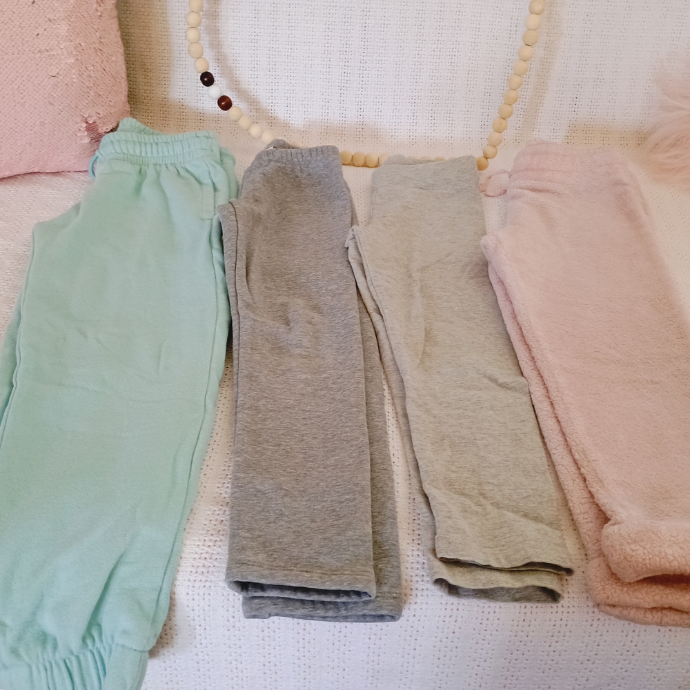 Kids Cozy Bottoms Set - Gray, Pink, Mint